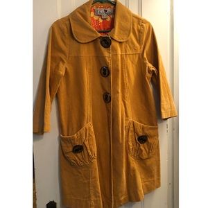 Jolt Size M Ladies Yellow Corduroy 3/4 sleeve Jacket